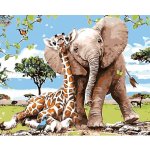 Zuty Malování podle čísel ŽIRAFA A SLONÍK – Sleviste.cz