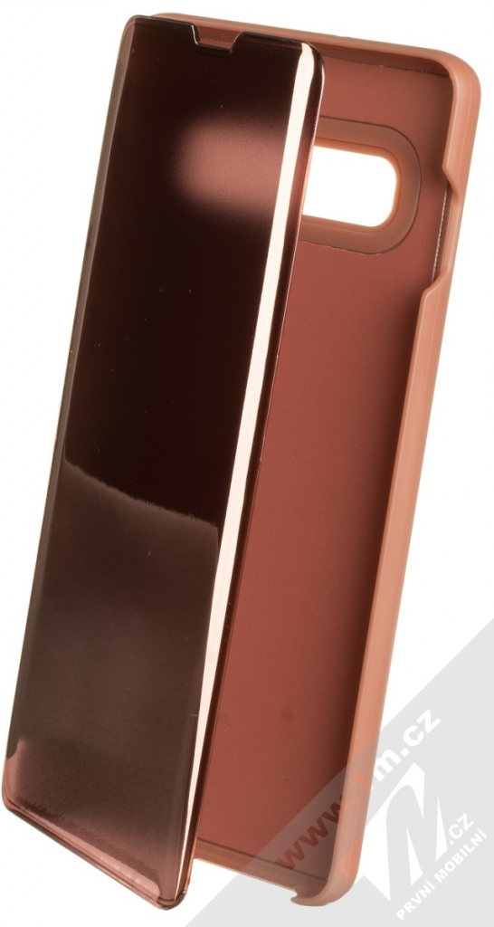 Pouzdro 1Mcz Clear View flipové pro Samsung Galaxy S10 Plus růžové pink