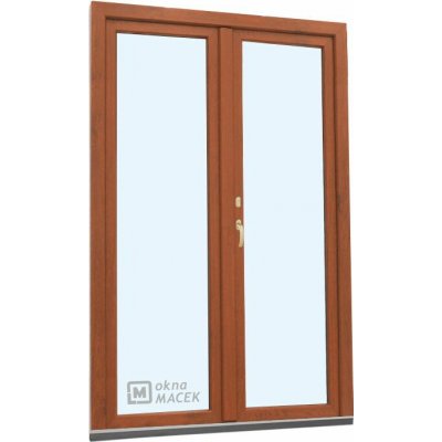 Kömmerling balkonové dveře 70 AD O+OS klapačka levé zlatý dub/bílá 120 x 220 cm oboustranná klika + FAB + hliníkový práh – Hledejceny.cz