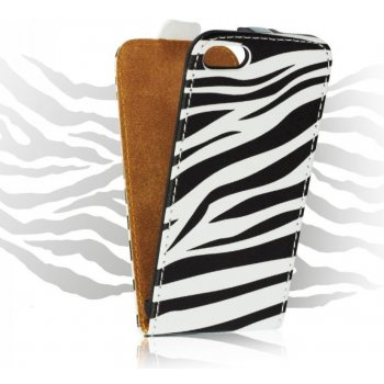 Pouzdro Forcell Slim Flip Case 2 Apple iPhone 5/5S Zebra