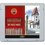 Koh-i-Noor křídy prašné umělecké v tužce GIOCONDA souprava 48ks v plechové krabičce – Zboží Dáma