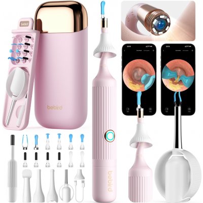 Bebird EarSight Plus otoskop s kamerou na čištění uší růžový – Hledejceny.cz