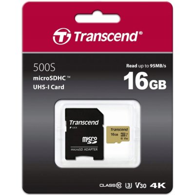 Transcend microSD 16 GB TS16GUSD500S – Zboží Mobilmania