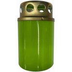Hřbitovní svíčka s víčkem zelená 15 hod (výška 85 mm, šířka 50 mm) – Zboží Dáma