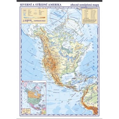 Severní Amerika fyzická mapa – Zboží Mobilmania