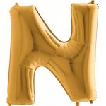 Písmena N zlaté balónek 60 cm x 81 cm – Zboží Dáma