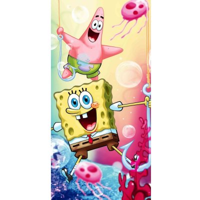 Jerry Fabrics Dětská osuška s potiskem Spongebob 70 x 140 cm