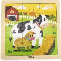 Viga puzzle 9 dílků kravičky