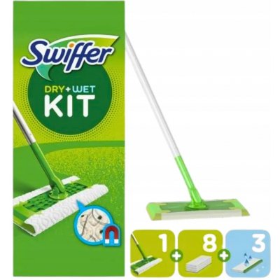 Swiffer mop startovací sada 8+3 Mokré a suché náplně + mop – Zboží Dáma