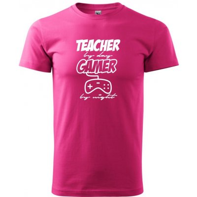 Teacher by Day Gamer by Night Klasické pánské triko purpurová – Zboží Mobilmania
