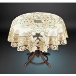 MyBestHome Žakárový ubrus Sofia krémová/zlatá Ø 100 120 160cm Ø 120cm – Zboží Dáma