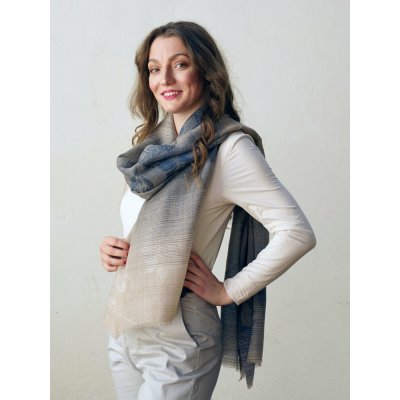 Kašmírská vlněná pašmína exclusive s tmavě modrou – Zboží Mobilmania