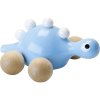 Dřevěná hračka Vilac dřevěný dinosaurus na kolečkách modrý