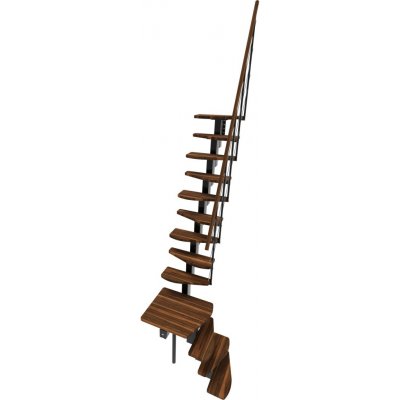 Minka STAIRS Lomené modulové schodiště Quatro Turn ořech/černá, 298 cm – Zbozi.Blesk.cz