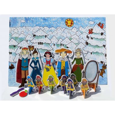 Marionetino Sněhurka a sedm trpaslíků loutky kulisy pozadí – Zboží Mobilmania