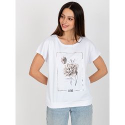 RUE PARIS tričko s potiskem květiny rv-bz-8957,77 bílá