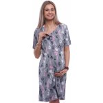 Kojící a těhotenská noční košilka s květinovým vzorem 1C3943 šedá – Hledejceny.cz