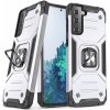 Pouzdro a kryt na mobilní telefon Samsung Wozinsky Ring Armor Case / 3v1 Samsung Galaxy S22 Plus silver / stříbrné