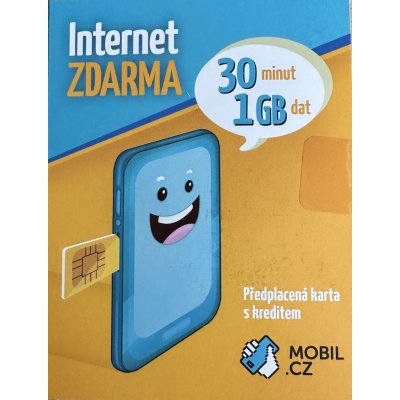 MOBILCZ MOBIL.CZ Předplacená karta s kreditem 100Kč + 1GB + 30minut – Zbozi.Blesk.cz