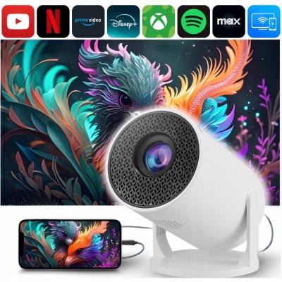 MINI PROJEKTOR S ANDROIDEM FULL HD OTOČNÝ PROJEKTOR reproduktory WIFI bluetooth – Hledejceny.cz