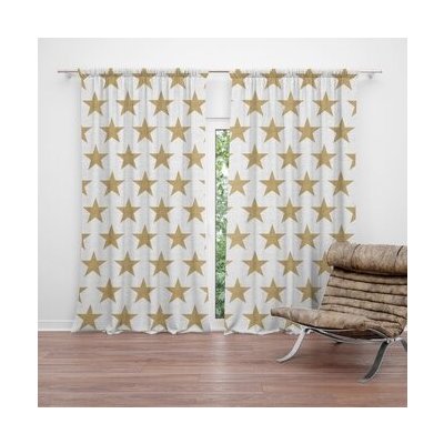 Sablio Závěs Zlaté hvězdy: 2ks 140x250cm – Hledejceny.cz