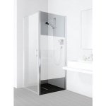 Kermi Liga boční stěna 90x200 cm, KermiClean, sklo stripe, stříbrná lesk LITWD09020VPK-STRIPE2CELE – Zboží Mobilmania