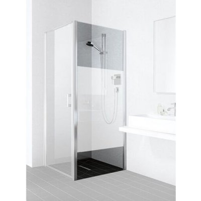 Kermi Liga boční stěna 90x200 cm, KermiClean, sklo stripe, stříbrná lesk LITWD09020VPK-STRIPE2CELE – Zboží Mobilmania