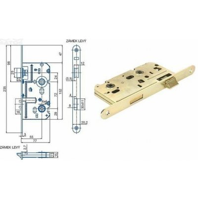 HOBES K222 LEVÝ, WC bílý zinek, ořech 6 x 6 mm – Hledejceny.cz