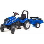 FALK Šlapací traktor New Holland T6 s vlečkou modrý FA 3080AB – Zbozi.Blesk.cz