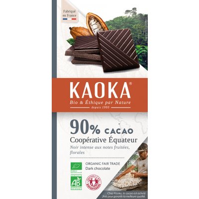 Kaoka bio čokoláda 90% 100g,z odrůdy kakaa Nacional, Fair Tr