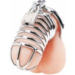 C&B Chastity Cage Ocelový pás cudnosti klec na penis Blue Line Gear Deluxe – Zboží Mobilmania