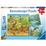 Ravensburger Zvířátka ve svých domovech 3 x 49 dílků – Zboží Dáma