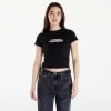 Dámská Trička Calvin Klein Jeans Diffused Box Fitted Short Sleeve Tee Black