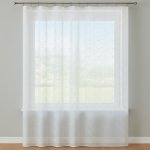 Olzatex žakárová záclona MIRKA 2, cik cak pršíčko, s olůvkem, bílá, výška 110cm (v metráži) – Sleviste.cz