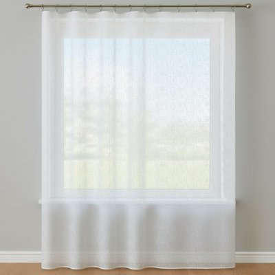 Olzatex žakárová záclona MIRKA 2, cik cak pršíčko, s olůvkem, bílá, výška 110cm (v metráži) – Sleviste.cz