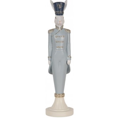 Dekorace figurka bílý králík v modrém obleku 9*9*35 cm – Hledejceny.cz