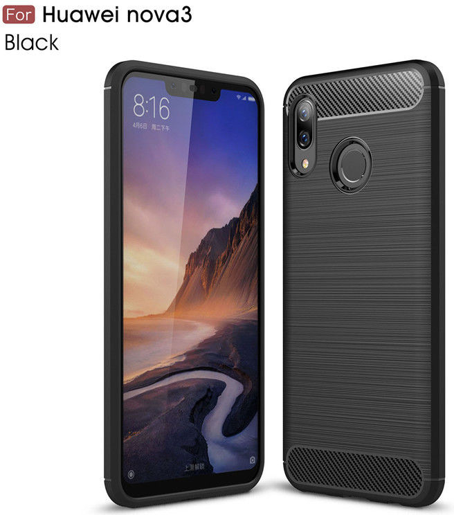 Pouzdro HUAWEI NOVA 3 - PREMIUM CARBON gelové - černé