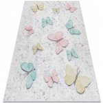 Dywany Łuszczów Bambino 1610 Butterflies cream Béžová – Zboží Mobilmania