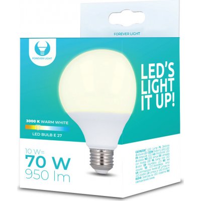 Forever Led žárovka E27 10W 3000K GLOBE G95 – Hledejceny.cz