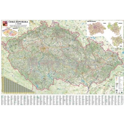 Česká republika silniční - nástěnná mapa 135 x 90 cm, lamino + 2 lišty – Zbozi.Blesk.cz