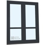 Kömmerling balkonové dveře 70 AD s příčkou levé antracit/antracit 150 x 210 cm, O+OS klapačka jednostranná klika + madýlko – Hledejceny.cz