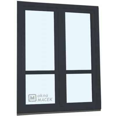 Kömmerling balkonové dveře 70 AD s příčkou levé antracit/antracit 150 x 210 cm, O+OS klapačka jednostranná klika + madýlko – Hledejceny.cz