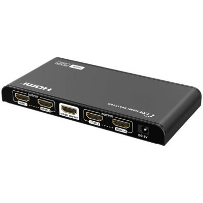 PremiumCord HDMI 2.0 splitter 1-4 porty, 4K x 2K/60Hz, FULL HD, 3D, černý KHSPLIT4F