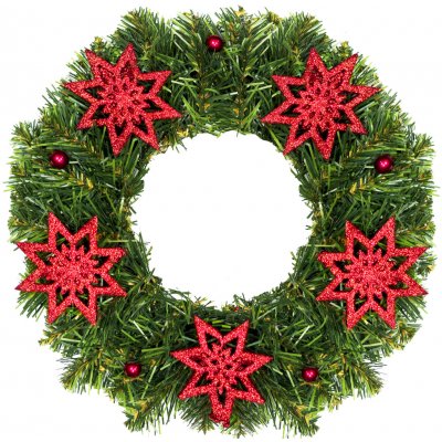 Laalu.cz Věnec ČERVENÁ HVĚZDA 30 cm – Zboží Mobilmania