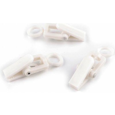 Žabky na záclony plastové s háčkem - bílá (10 ks) – Zboží Dáma