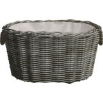 zahrada-XL Koš na dřevo s držadly 60 x 40 x 28 cm šedá vrba – Hledejceny.cz