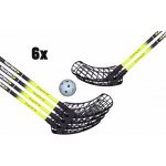 FLOORBEE 6x Douglas 32 Black / Yellow + Balls žlutá / černá, 100cm (=110cm), 4x levá + 2x pravá – Sleviste.cz
