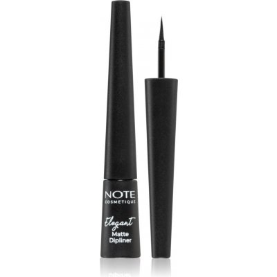 Note Cosmetique Elegant Matte Dipliner tekuté linky na oči s matným finišem 01 Coal Black 2,5 ml