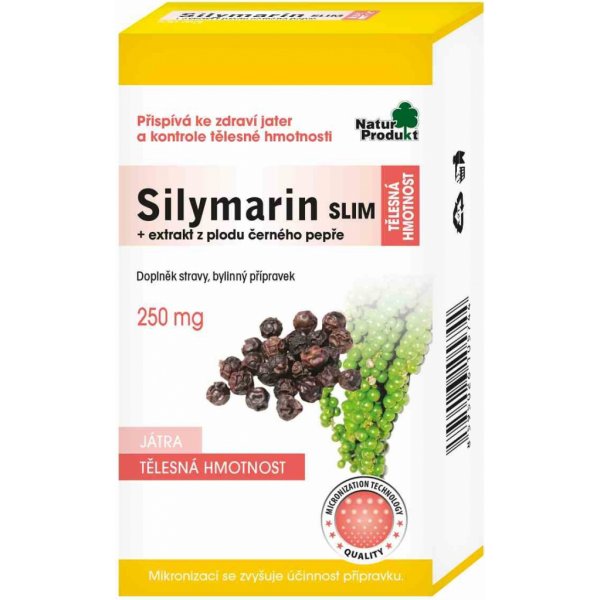 Doplněk stravy Naturprodukt Silymarin Slim 250 mg + černý pepř 60 tablet