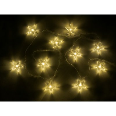 Solight LED vánoční řetěz hvězdy 1 5m 10 LED 2 x AA žluté světlo – Zboží Dáma
